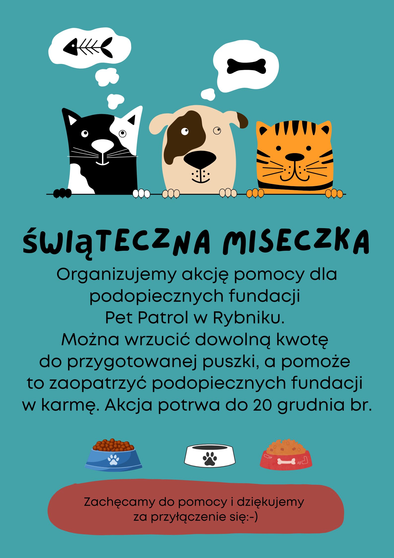 plakat informujący o akcji na rzecz fundacji